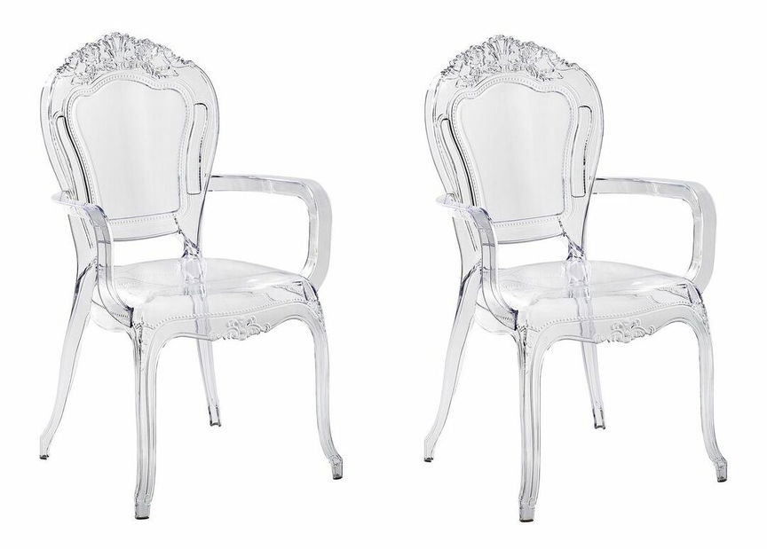 Set 2 ks. jedálenských stoličiek VITTON II (priehľadná) *výpredaj