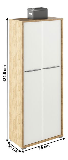 Dulap cu rafturi Rumia 07 (stejar artisan + alb)