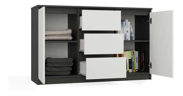 Komoda Musecalo 11 (antracit + biela)