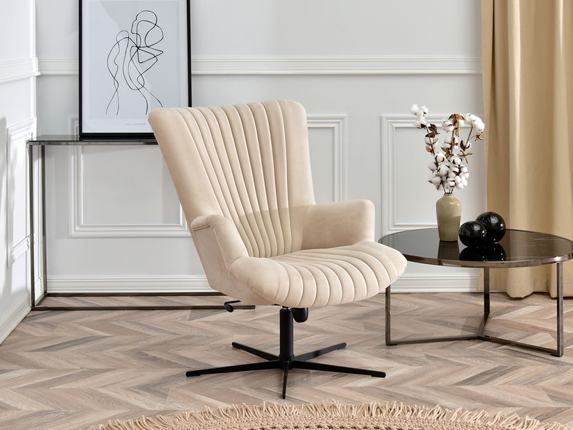 Relaxačné kreslo Elesenta (béžová + čierna)