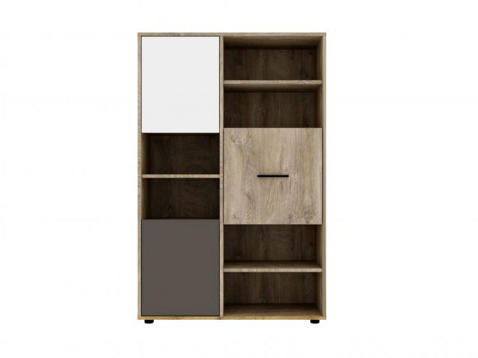 Regál Mitiano M3 (engrein tölgy + grafit + fehér)