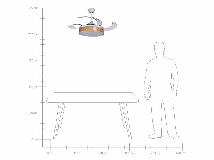 Stropni ventilator sa svjetlom Flor (bijela)