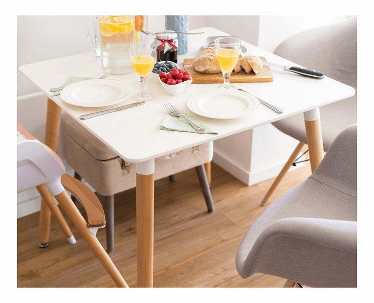 Jedálenský stôl Dirrax 3 (biela + buk) (pre 4 osoby)