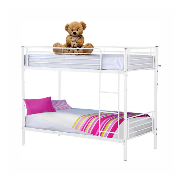 Detská poschodová posteľ 90 cm Kamila (biela) (s roštom)