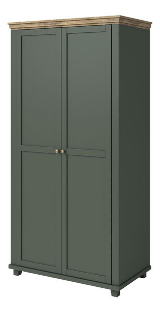 Ruhásszekrény Elvina S ZJU18 (zöld + sötét lefkas tölgy)