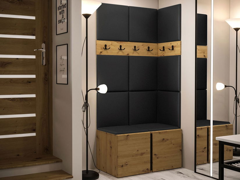 Predsoblje Tovenaz I (hrast artisan + crna) 