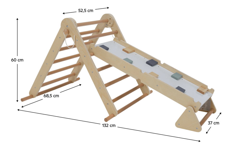Montessori Piklerovej trojuholník 3v1 Opi (prírodná)