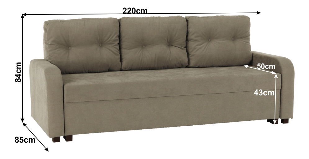 Rozkladacia pohovka Porta (sivohnedá)