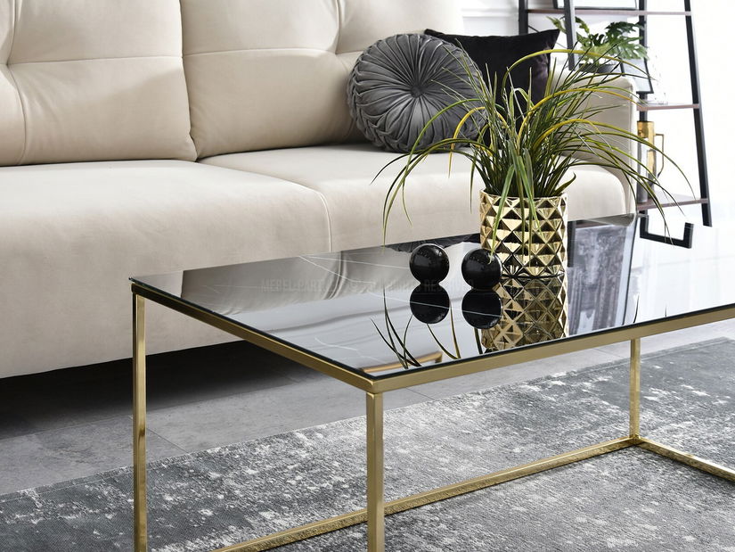 Dohányzóasztal Bella Xl (fekete + arany)