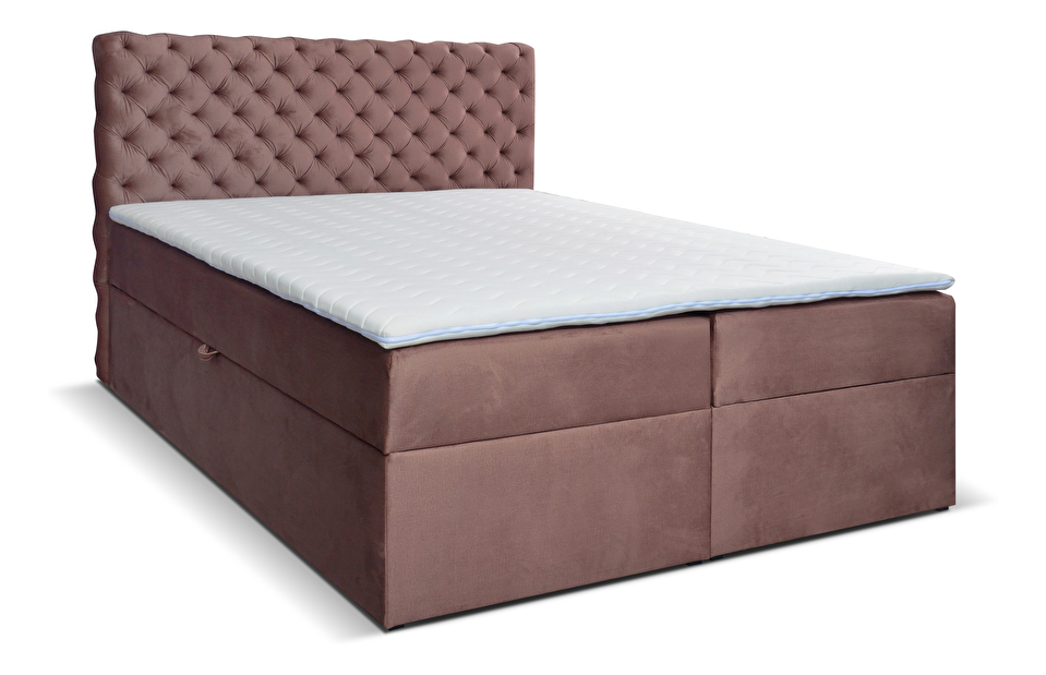 Manželská posteľ Boxspring 140 cm Orimis (hnedá)