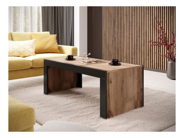 Konferenčný stolík Kwintus (dub wotan + čierna) *bazár