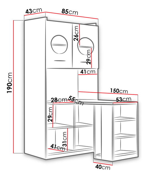 Masă PC de colț Paralia PD02 (Alb + Alb lucios)