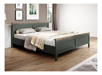 Manželská posteľ 180 cm Elvina S Typ 31 (zelená + dub lefkas)