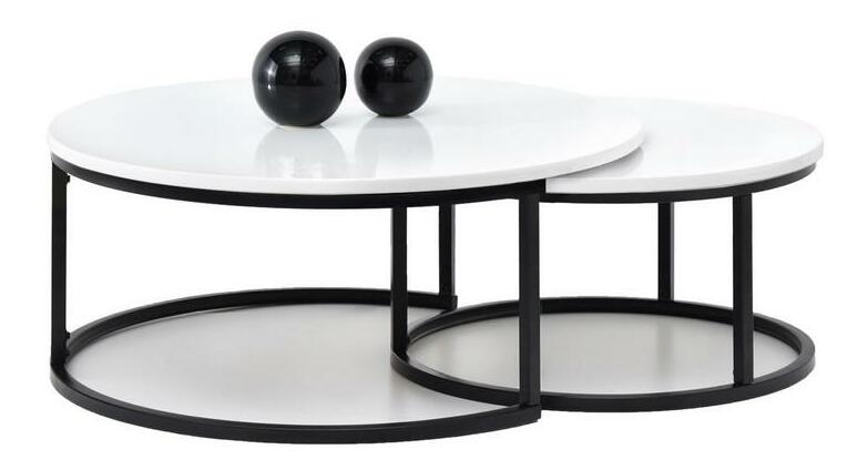 Dohányzóasztal Kolja Zest Xl (fehér + fekete)