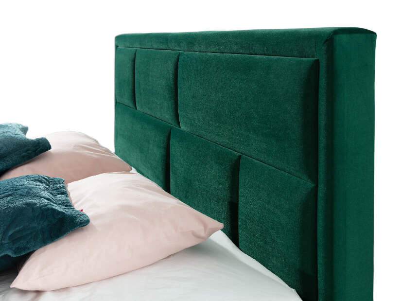 Pat matrimonial Boxspring 180 cm Menera (verde)