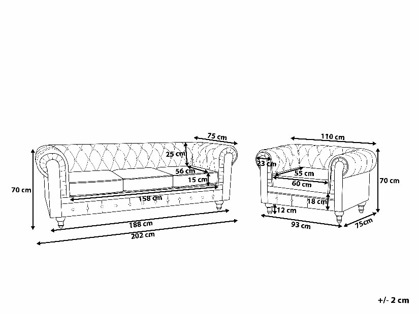 Set canapele Chichester (violet) 