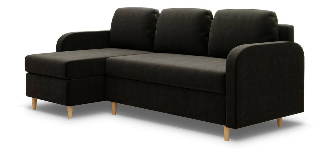 Rohová sedacia súprava Marty (L) (sivočierna)