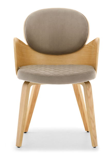 Jedálenská stolička Ahogar (béžová + dub)