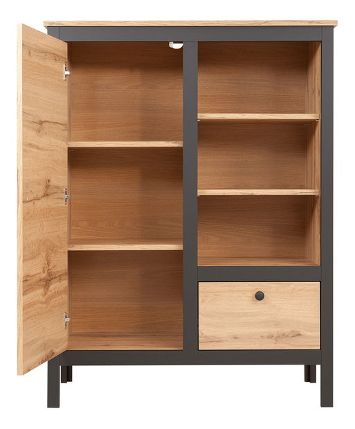 Komód Lorcan 1d1s/90 (wotan tölgy + fekete)