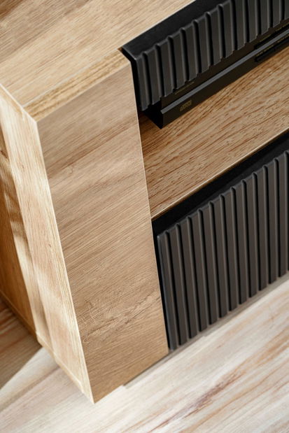 Obývacia stena Aruno AR (dub ribbeck + čierna) (s osvetlením)