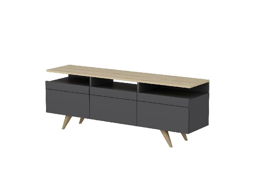 TV asztal/szekrény Vulema (antracit + tölgy) 
