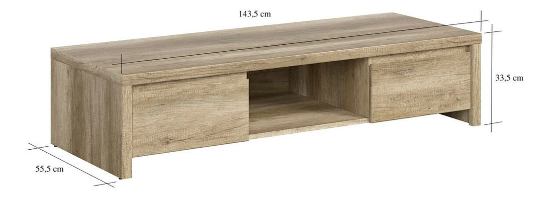 TV stolík BRW Kaspian RTV2S (dub monument)