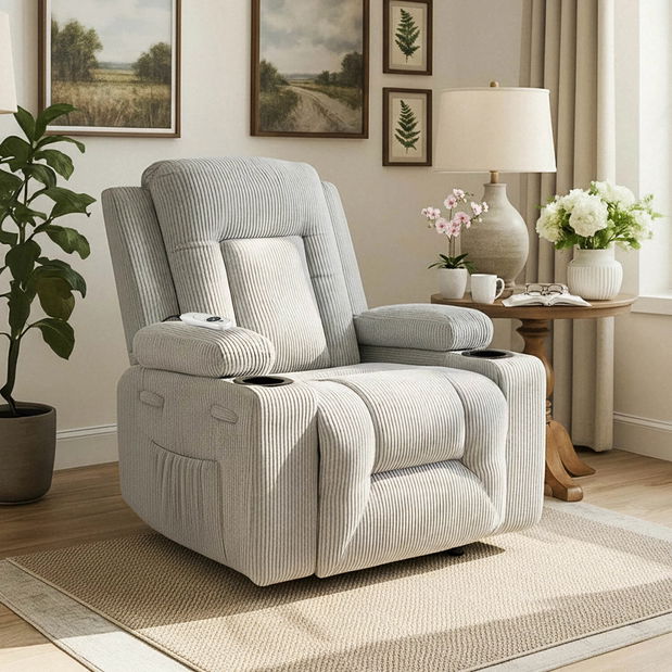 Masszázsfotel Banesto (világosszürke) 