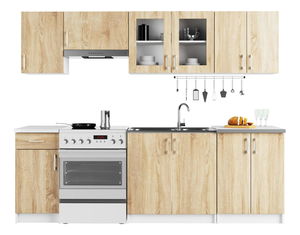 Kuchynská zostava 240 cm Lula TYP2 B (biela + dub sonoma)