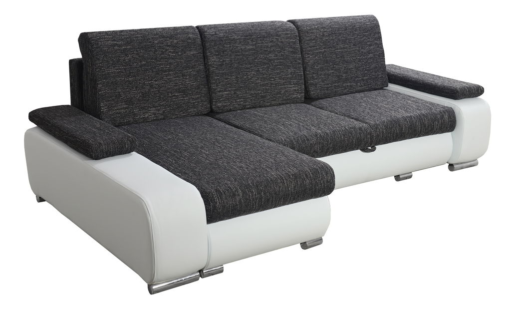 Rohová sedačka Late (čierna + biela) (L)