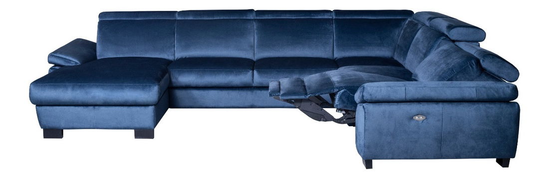 Rohová sedačka v tvare U BRW Timo (tmavomodrá) (P)