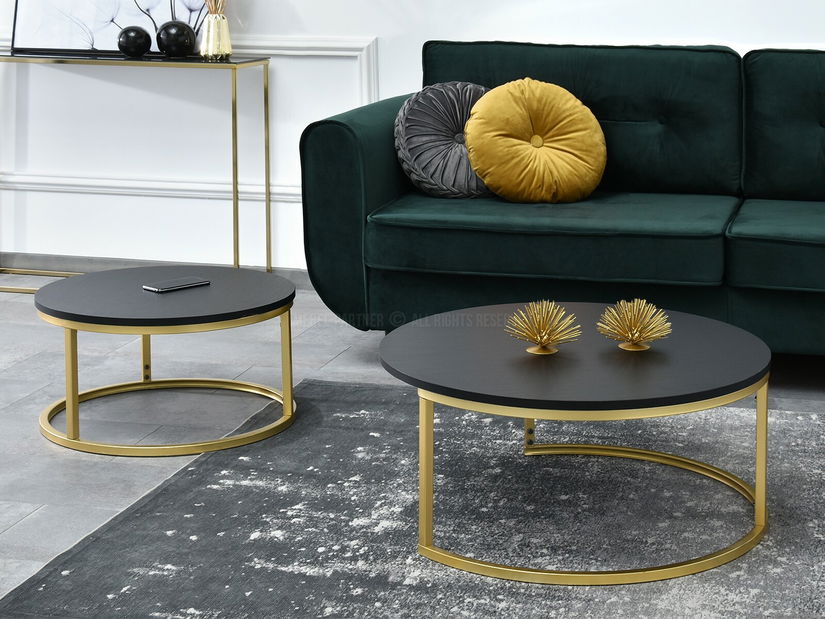 Dohányzóasztal Kolja Zest Xl (fekete + arany)