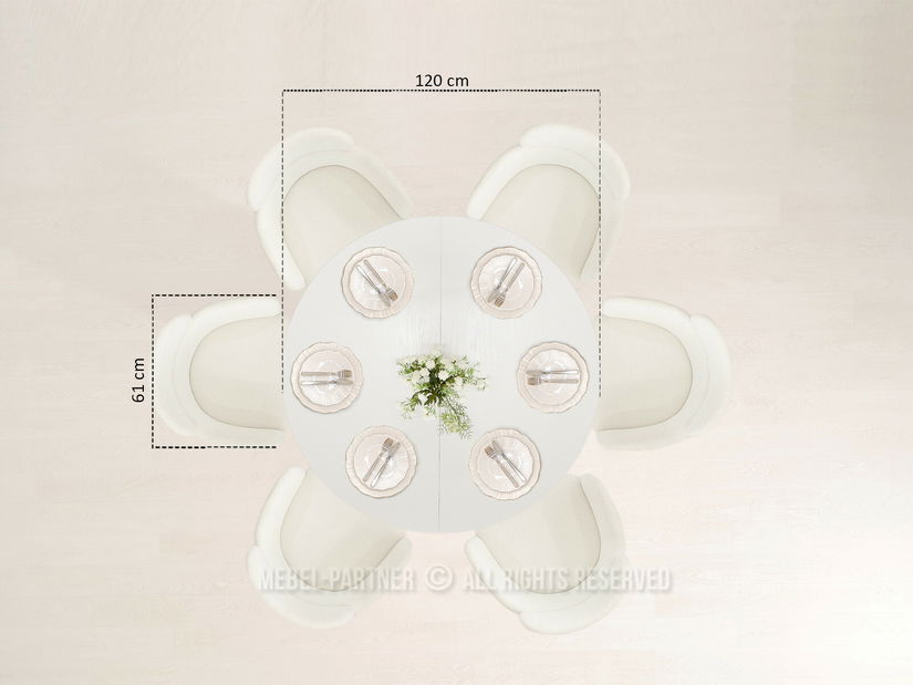 Masă sufragerie Viajaban (alb)