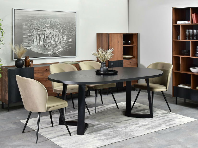 Blagovaonski stol Aceptar (crna + krem)