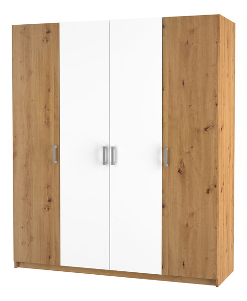 Šatníková skriňa Angelika (dub wotan + biela)