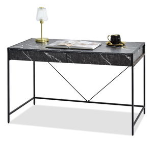 PC stolík Unica (čierny mramor + čierna)