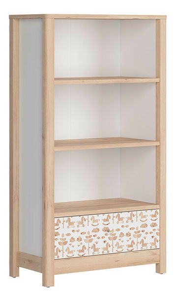 Regál BRW Timon REG1S/15 (buk iconic + biela + koníky) 