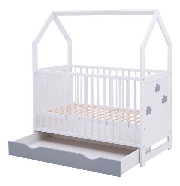 Detská postieľka 60 cm Immi (biela) (s úl. priestorom)