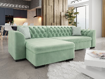 Kutna sofa na razvlačenje Leon (L) (Magic Velvet 2227 + Magic Velvet 2227 + Evo 29)