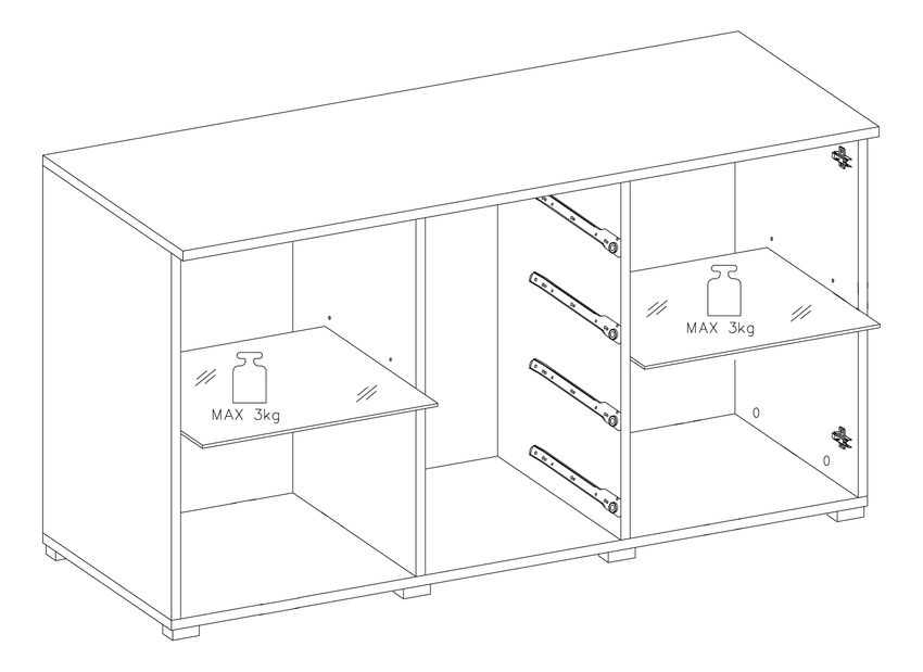 Komoda Ansty Typ 26 (lesk čierny)