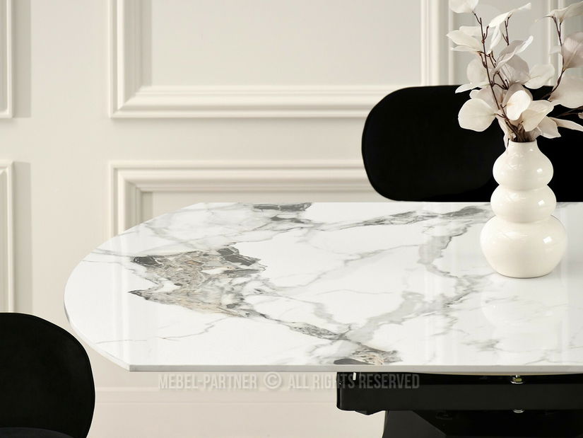 Masă sufragerie Zapatista (marmură + negru)