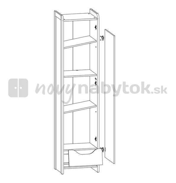 Policová skriňa BRW Hihot REG1D1S