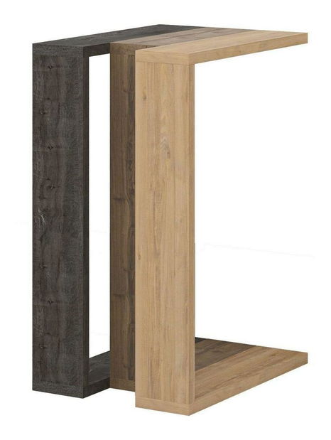 Príručný stolík Mirabel (čierna káva + hitit + dub zafírový)