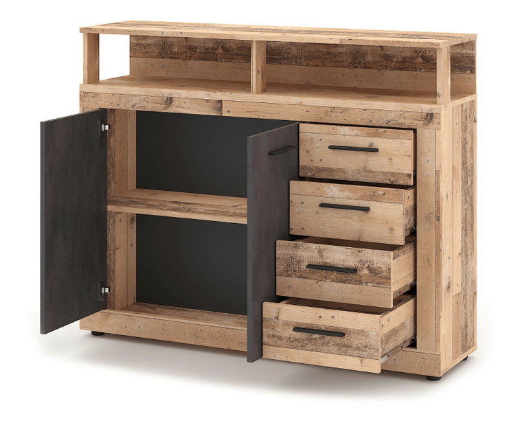 Komoda Blaho Midi A (dub + čierna)