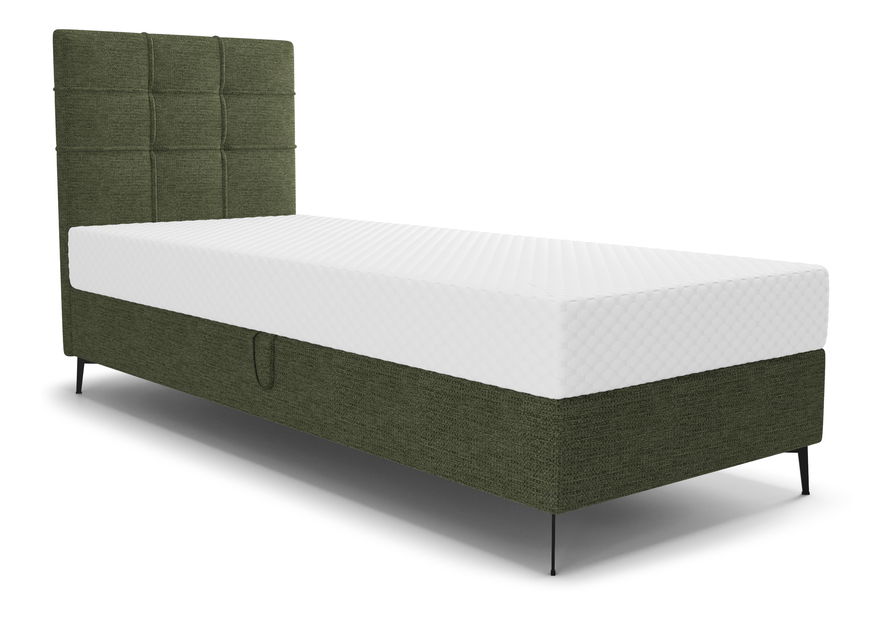 Jednolôžková posteľ 80 cm Infernus Comfort (tmavozelená) (s roštom, s úl. priestorom)