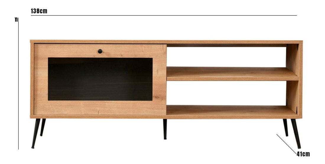 Skrinka Dovapi 3 (dub + čierna) 