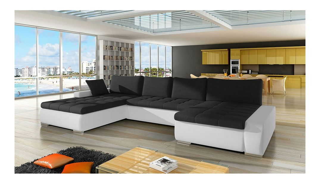 U alakú kanapé Carmine (öko-bőr Soft 017 + Casablanca 2316)