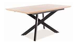 Blagovaonski stol na razvlačenje 160-220 cm Carlos (hrast + crna) (za 8 i više osoba)