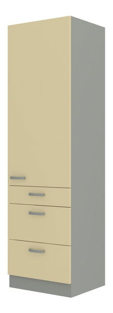 Élelmiszer szekrény Kelyn 60 DKS 210 3S 1F (fényes krém + szürke)