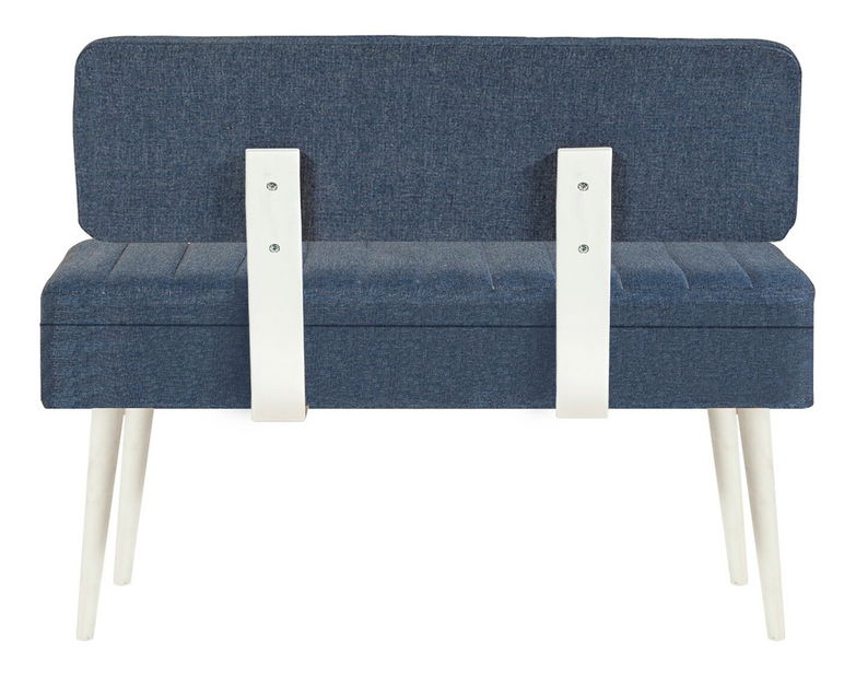 Set mobilier sufragerie Vlasta 2 (alb + bleumarin) albastru) (pentru 6 persoane)