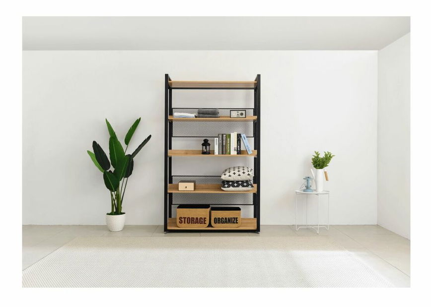 Regál KILOM (akácia + čierna)